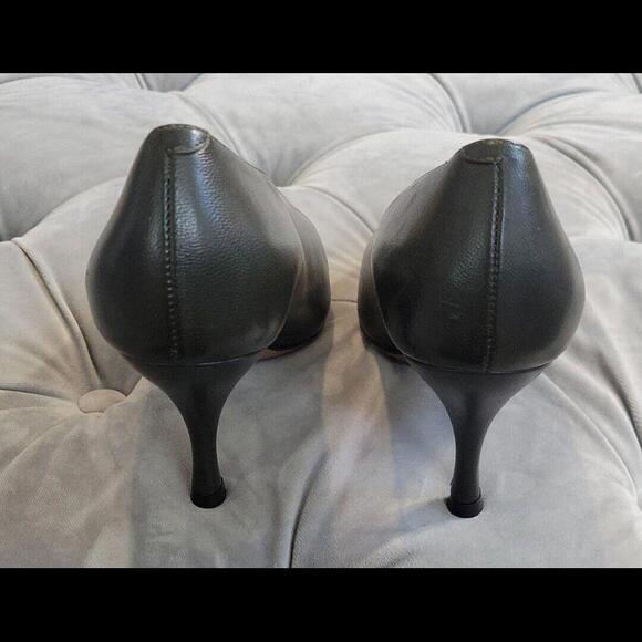 Dries Van Noten Charcoal Leather Pointed Toe Heels Womens Shoes 37 7 Italy $795 - Picture 5 of 15